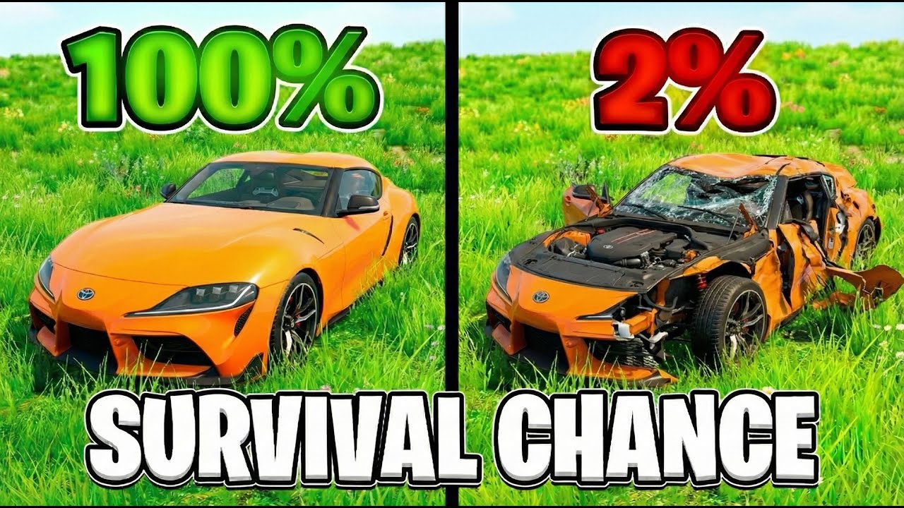 BeamNG.drive Survival Chance Test (With Dummies) #4 Epic Realistic Crashes